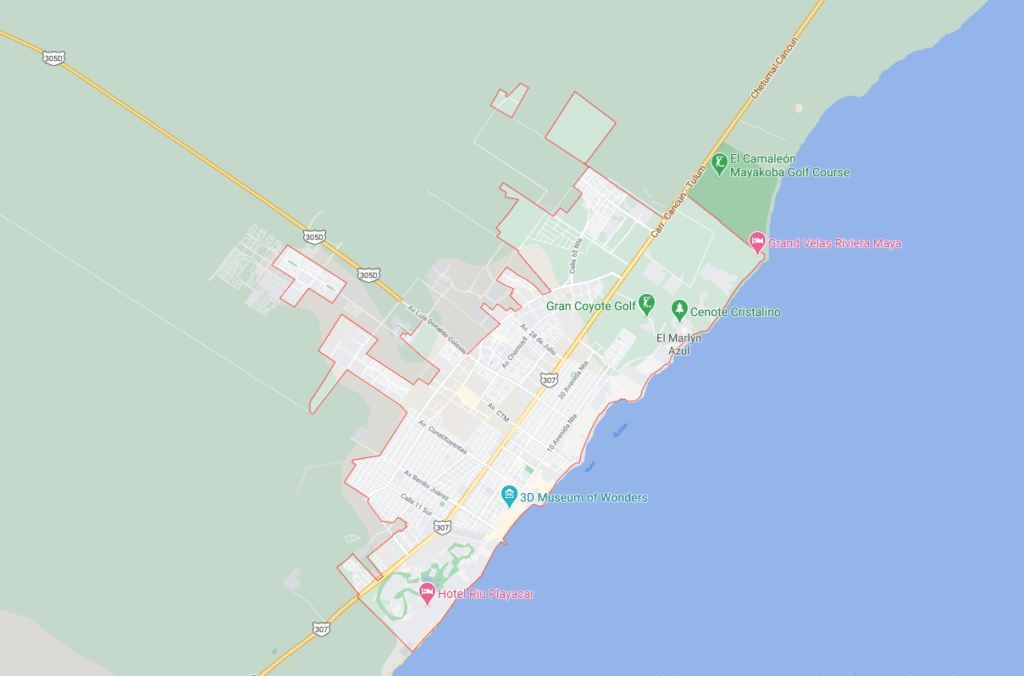 Mexico Playa Del Carmen Haven Map 1024x676 