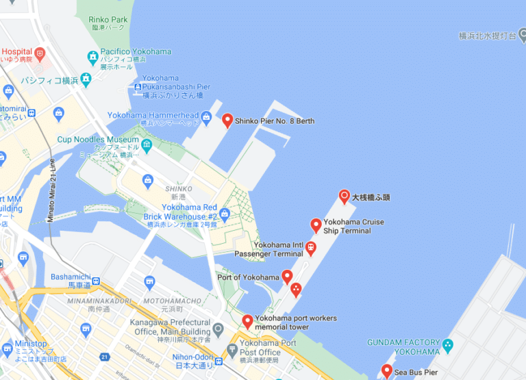 Yokohama Captain Cruise   Japan Tokyo Yokohama Cruise Haven Map 768x555 