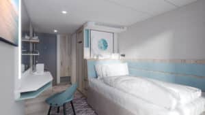 Mein Schiff Relax Rendering - Standard Kabinen Highlights Single Balcony